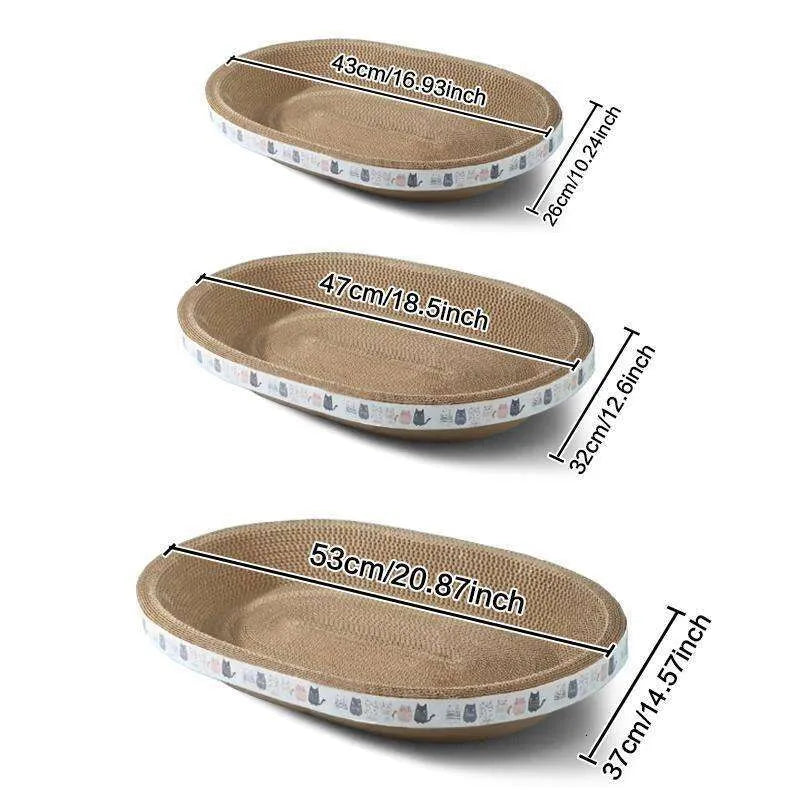 Summer Cat Scratching Board, Oval Kitten Scratcher Pad for Sleeping & Playing, Pet Grinding Claw Toy for Daily Use, Cat Scratching Board Nest