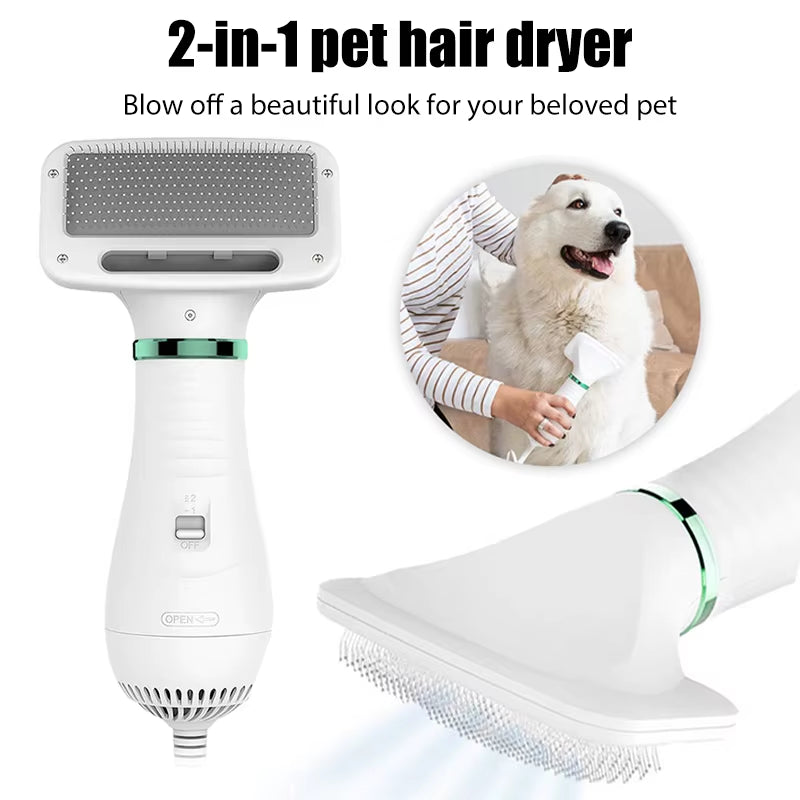 2 in 1 Pet Hair Dryer Brush Grooming for Cat and Dog Brush Professional Home Grooming Furry Drying Portable Dog Blower Comb