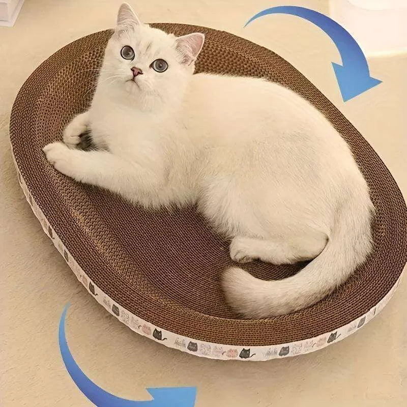 Summer Cat Scratching Board, Oval Kitten Scratcher Pad for Sleeping & Playing, Pet Grinding Claw Toy for Daily Use, Cat Scratching Board Nest