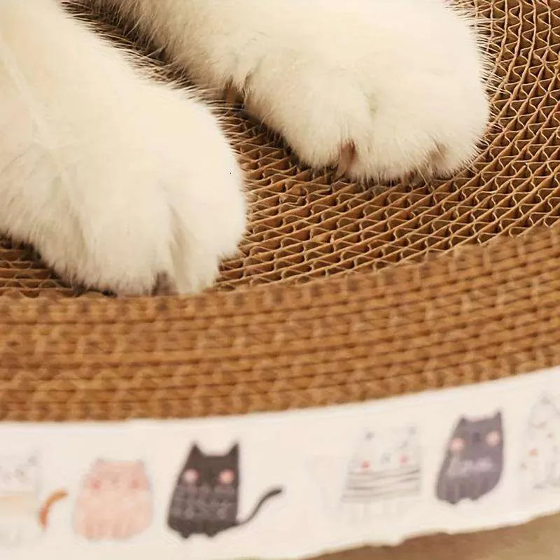 Summer Cat Scratching Board, Oval Kitten Scratcher Pad for Sleeping & Playing, Pet Grinding Claw Toy for Daily Use, Cat Scratching Board Nest
