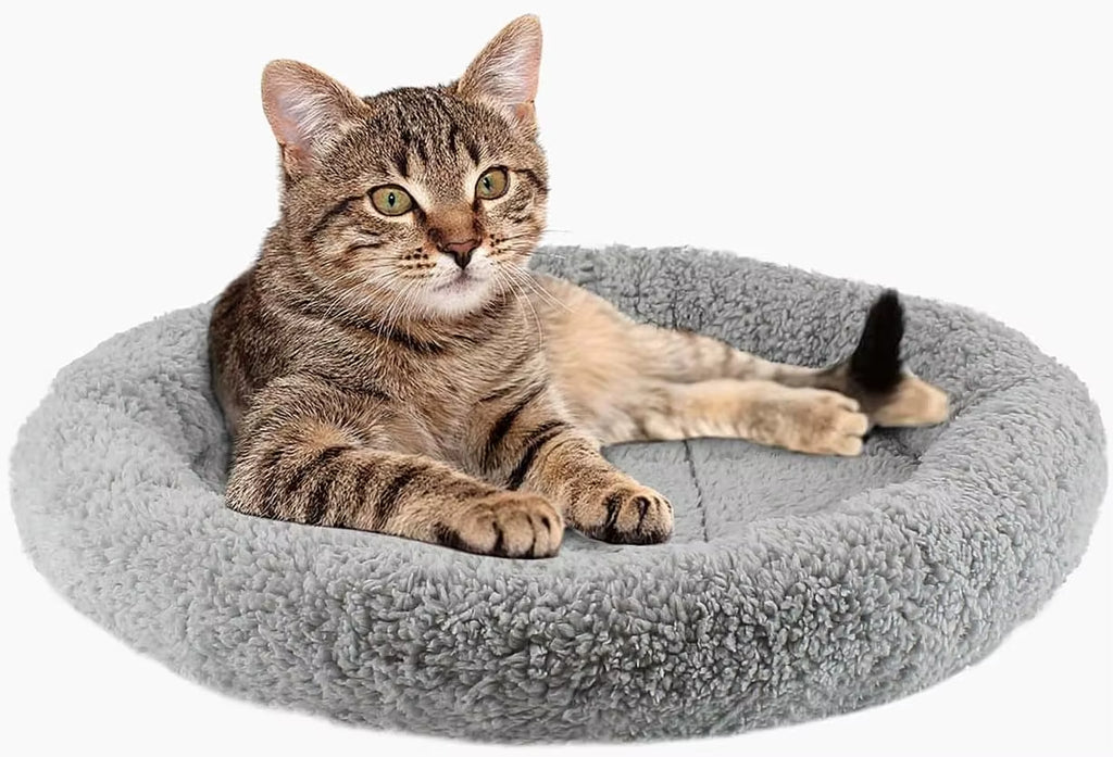 Cat Bed for Indoor Cats, round Cat Bed for Curl Sleep Basic Pet Mat Wahable Bed for Small Puppy Cats Rabbit, Medium