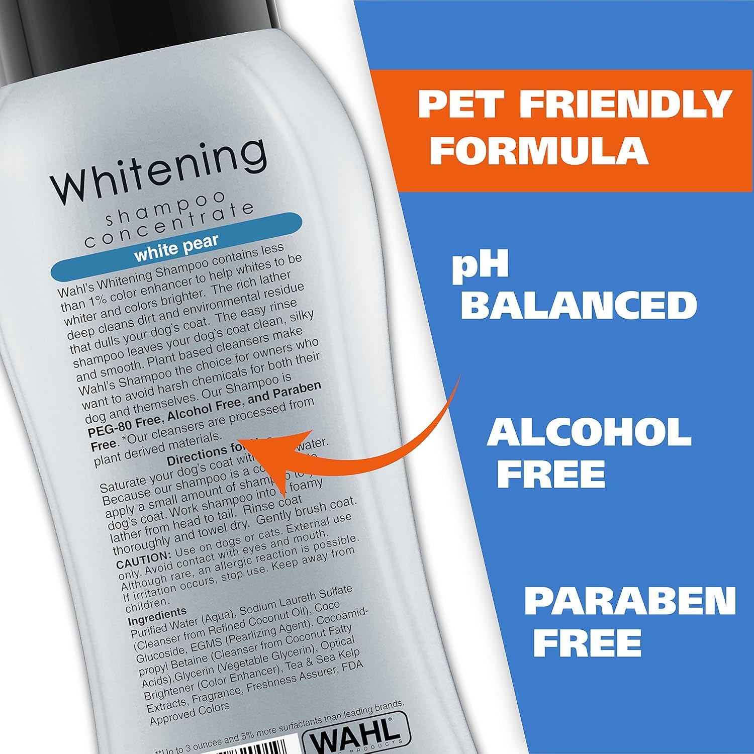 USA Whitening Shampoo White Pear Scent for Pets – Whitening & Animal Odor Control with Silky Smooth Results for Grooming Dirty Dogs – 24 Oz - Model 820001A