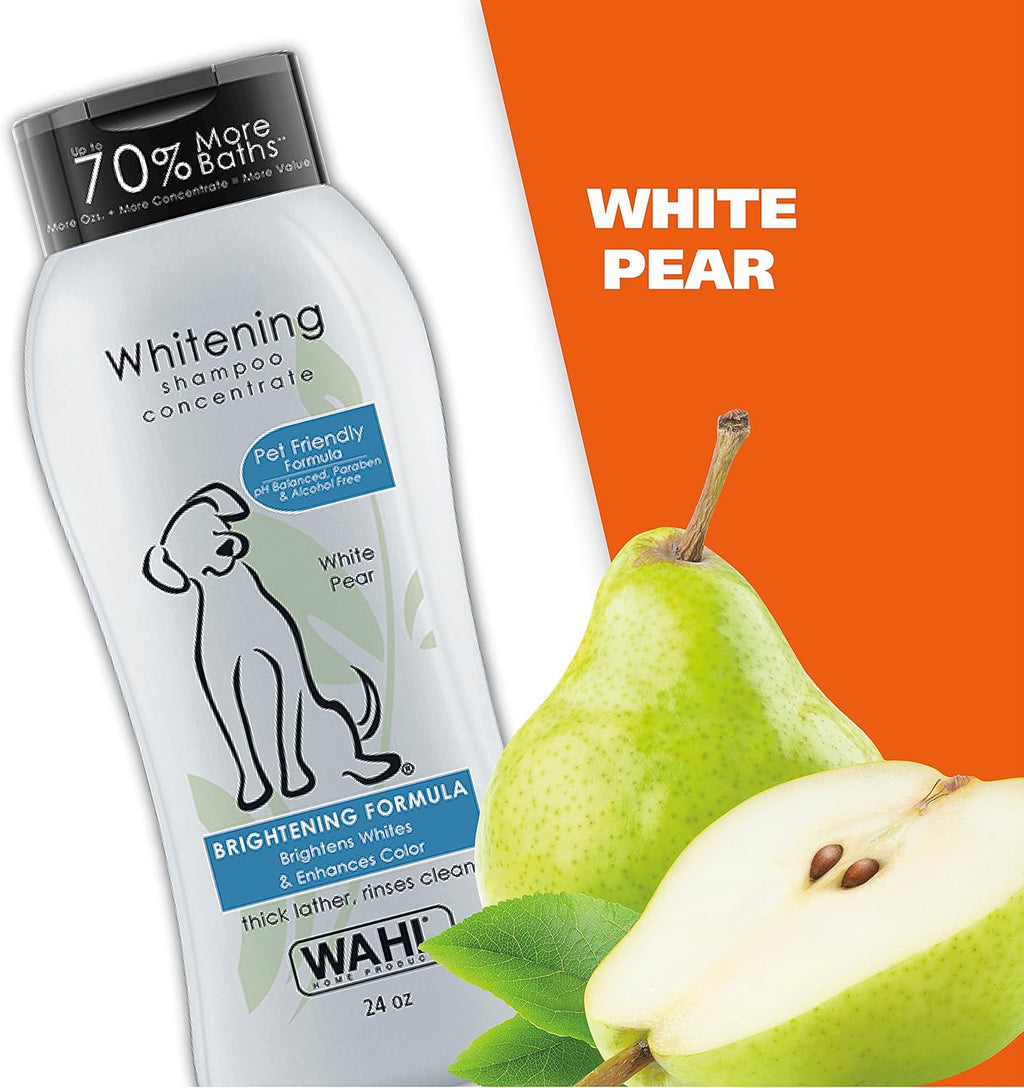 USA Whitening Shampoo White Pear Scent for Pets – Whitening & Animal Odor Control with Silky Smooth Results for Grooming Dirty Dogs – 24 Oz - Model 820001A