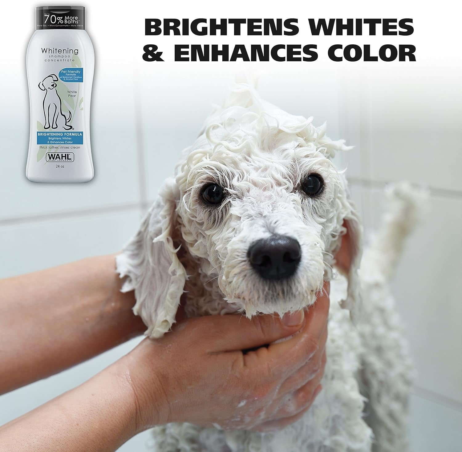 USA Whitening Shampoo White Pear Scent for Pets – Whitening & Animal Odor Control with Silky Smooth Results for Grooming Dirty Dogs – 24 Oz - Model 820001A